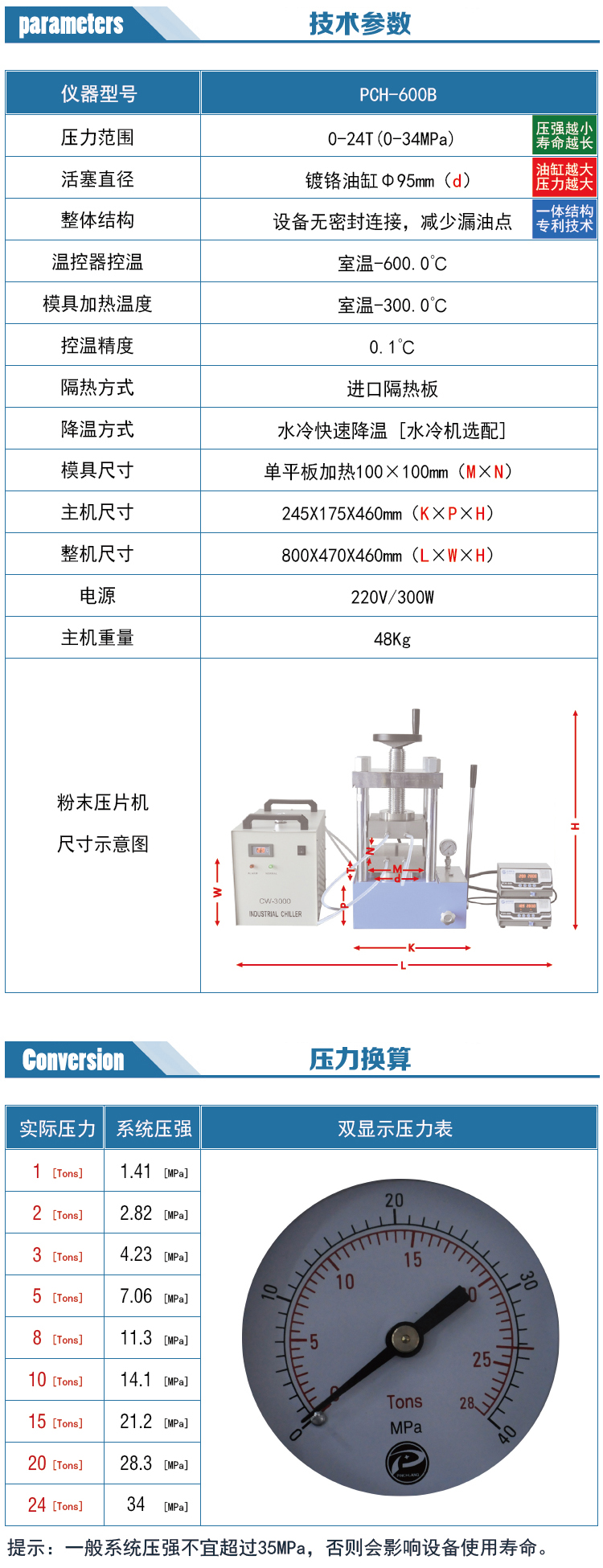 PCH-600B參數(shù)