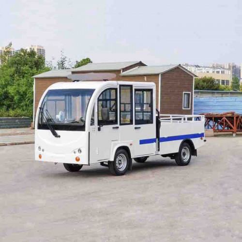 雙排座電動(dòng)巡邏車貨車  快遞貨物運(yùn)輸車  電動(dòng)平板搬運(yùn)車